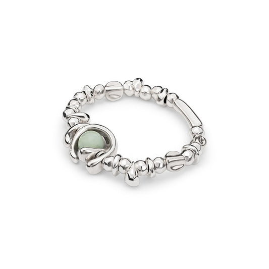 UNOde50 Full Moon Bracelet Silver with Amazonite