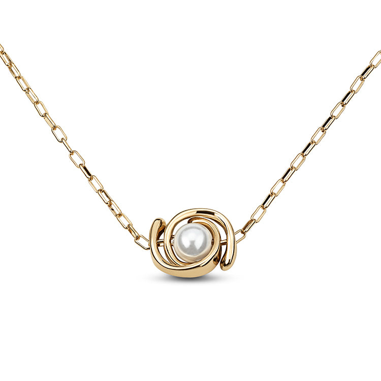 UNOde50 Full Moon Necklace Gold with Shell Pearl