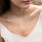 Green Jade and V Diamond 18k Gold Necklace