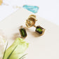 Ginkgo Leaf Three Ways Earrings with Green Tourmaline and Diamonds