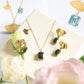 Ginkgo Leaf Three Ways Earrings with Green Tourmaline and Diamonds