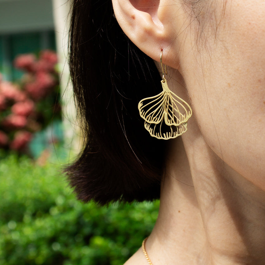 Buy Long Earrings and Large Silver Ginkgo Leaf Online in India - Etsy