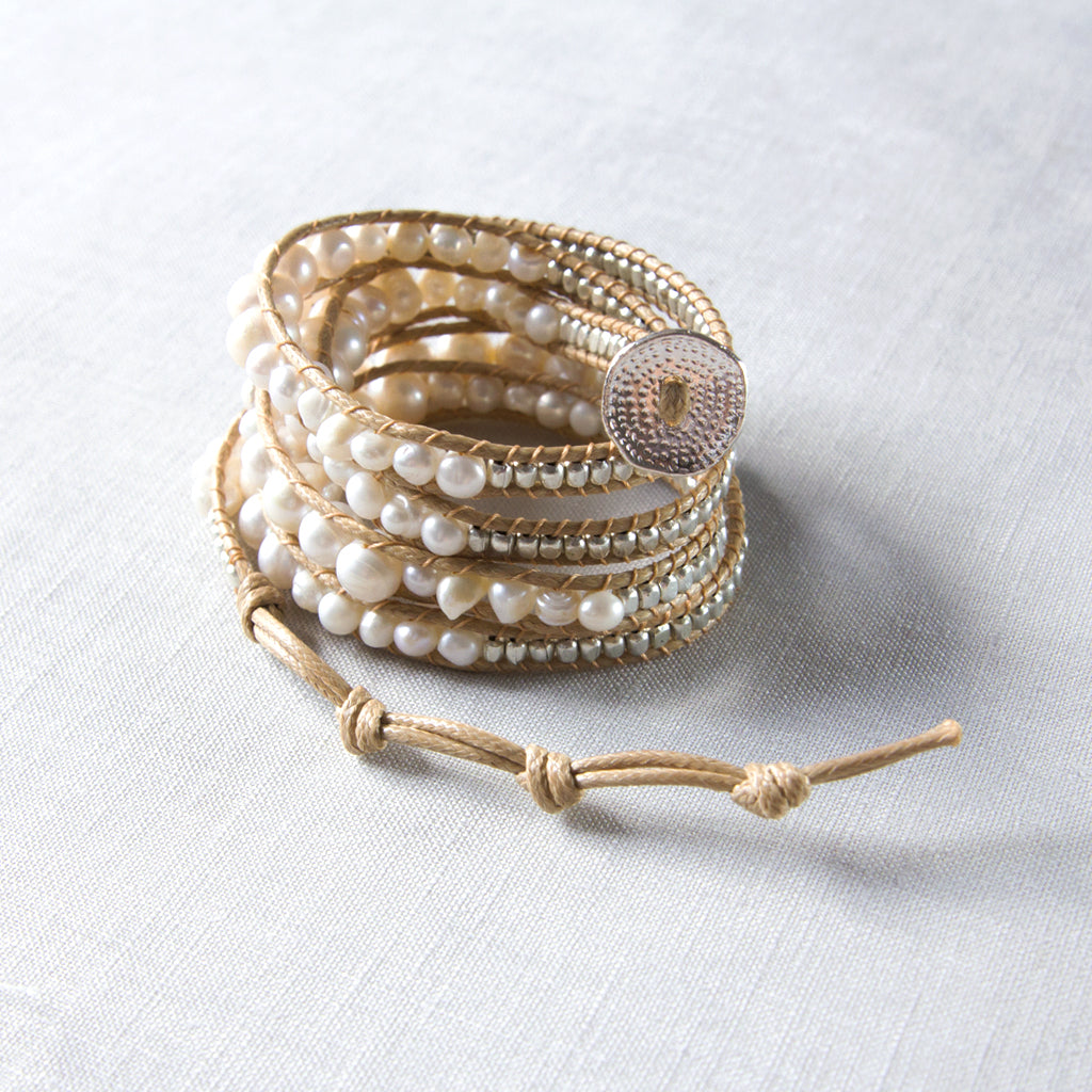 It's a Wrap Bracelet - Pearl