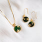 (PRE-ORDER) Bamboo Leaf Round Jade 18k Gold Pendant