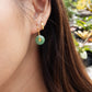 Jade & Diamond 18k Gold Hook Earrings