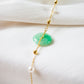 Dotted Gold and Freshwater Pearl Jade Donut 18k Gold Bracelet