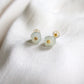Jade Flower 18k Gold Studs