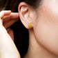 Jade Flower 18k Gold Studs