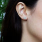 Jade Flower 18k Gold Studs
