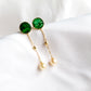 Jade and Akoya Pearl 18K Gold Earrings