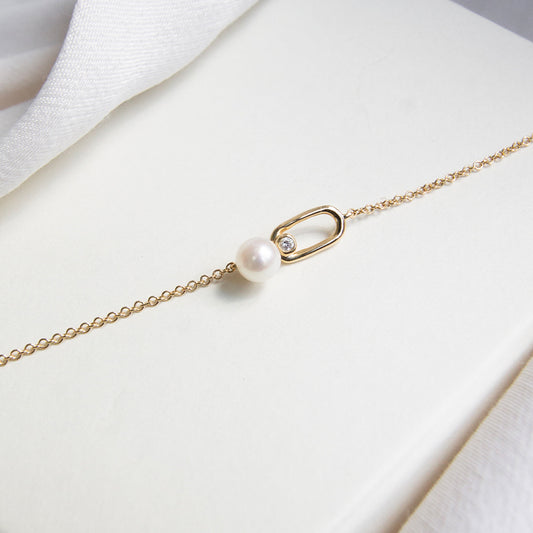 Kay Freshwater Pearl & Diamond 18k Gold Bracelet