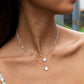 Mother of Pearl Clover with Zircon Necklace