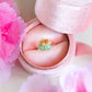 Multi Jade Bouquet & Diamond 18k Gold Ring