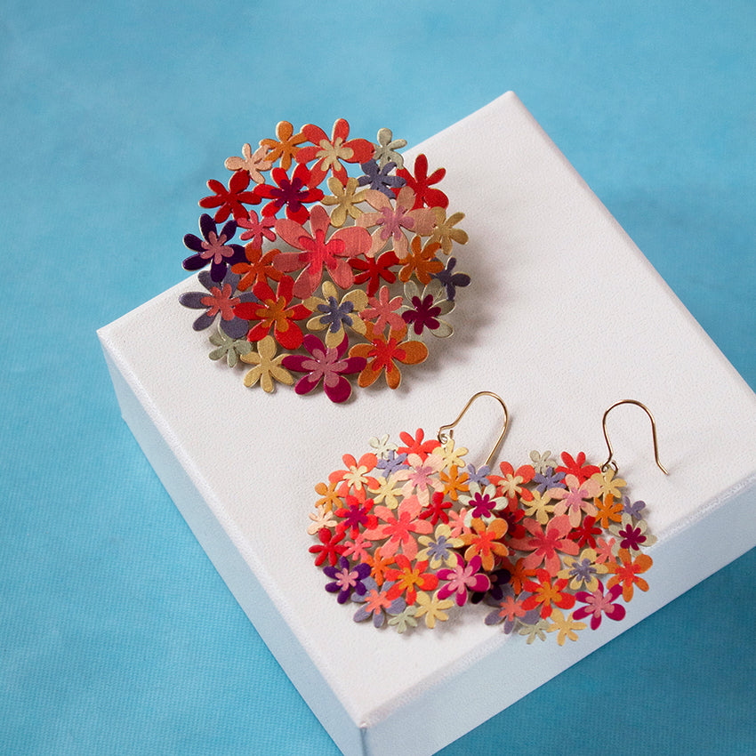 RAS Orange Bouquet Earrings