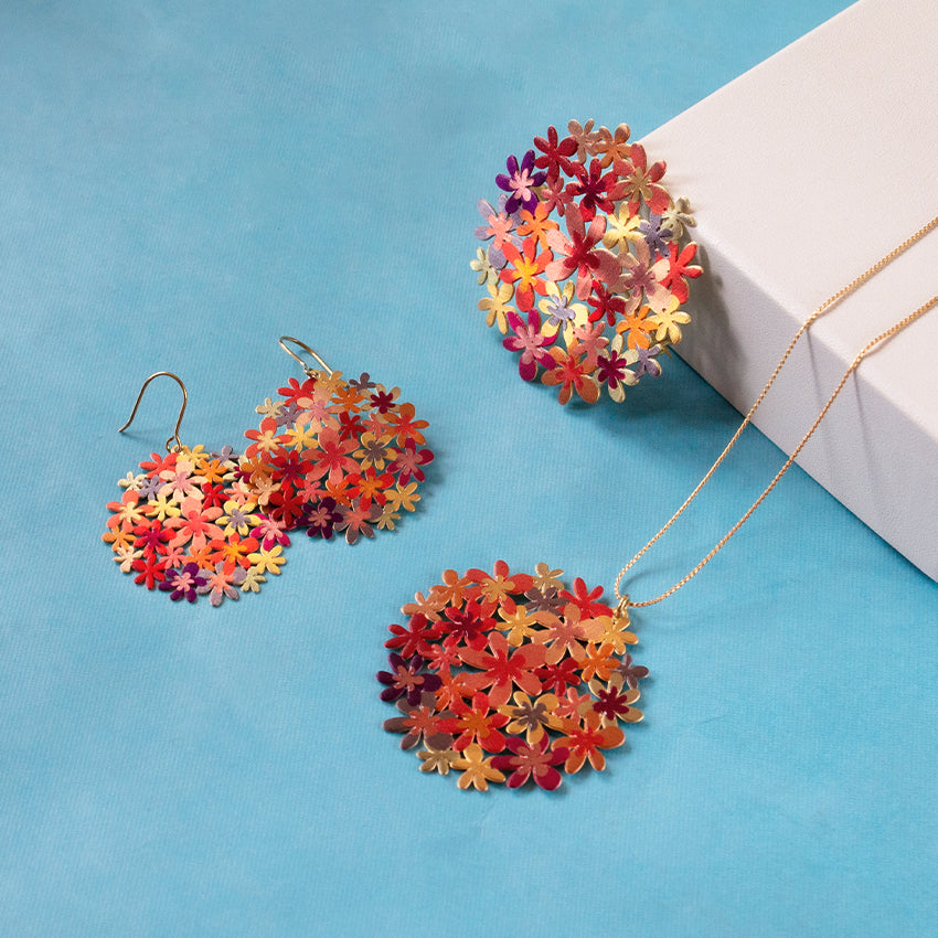 RAS Orange Bouquet Earrings