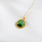 Clouds in the Moon Pavilion Jade 18k Gold Pendant with Chain