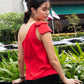 Sugarlips Crimson Portofino One Shoulder Top