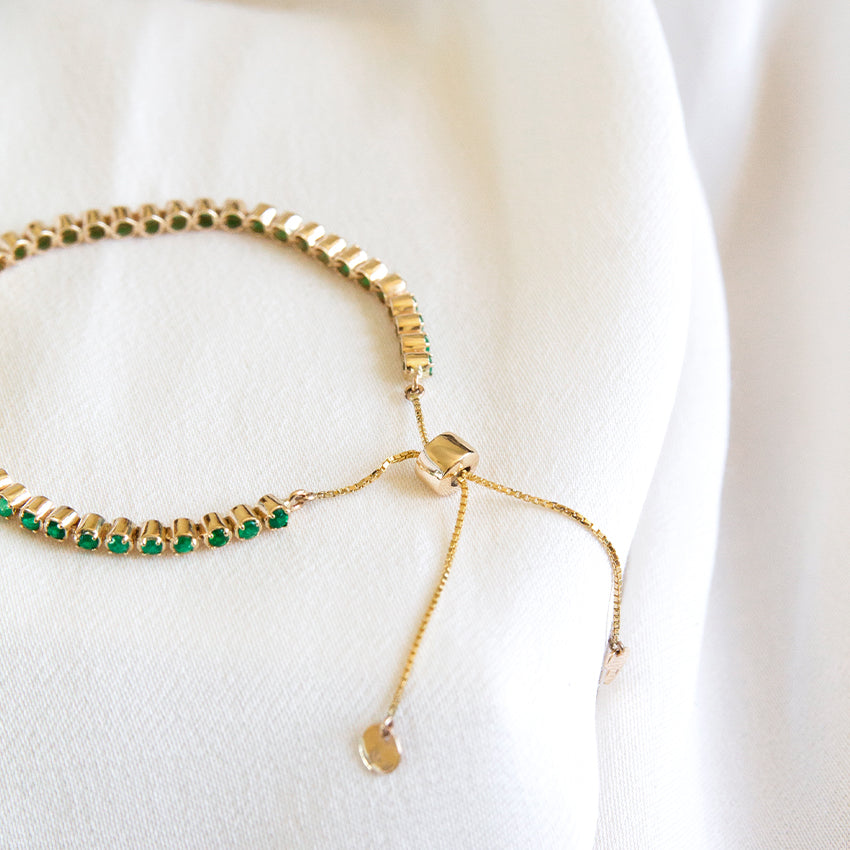 Belle Emerald 14k Gold Bracelet