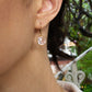 Rose Quartz Square Cut 14k Gold Earring