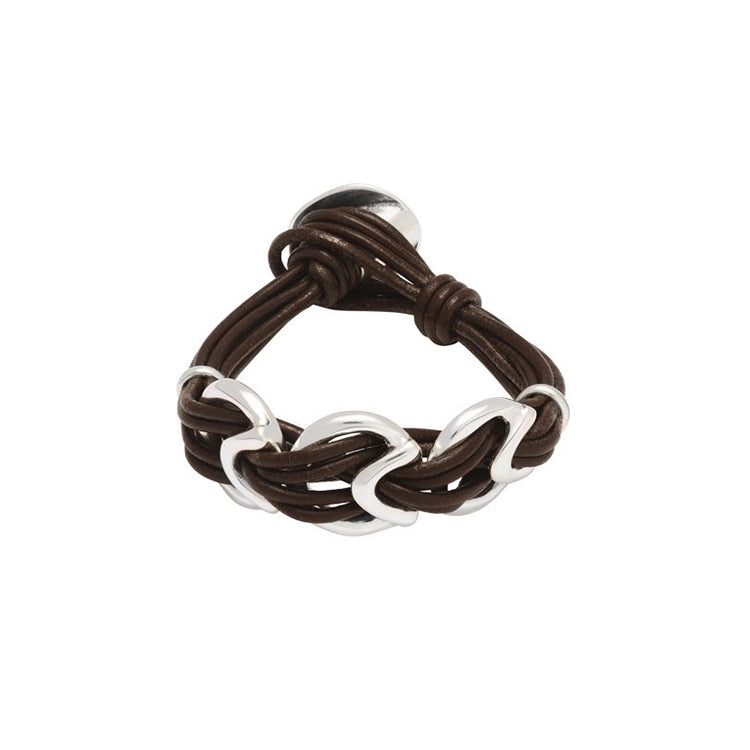 UNOde50 Step by Step Bracelet Silver with Leather