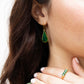 Teardrop Jade 18k Gold Hook Earrings