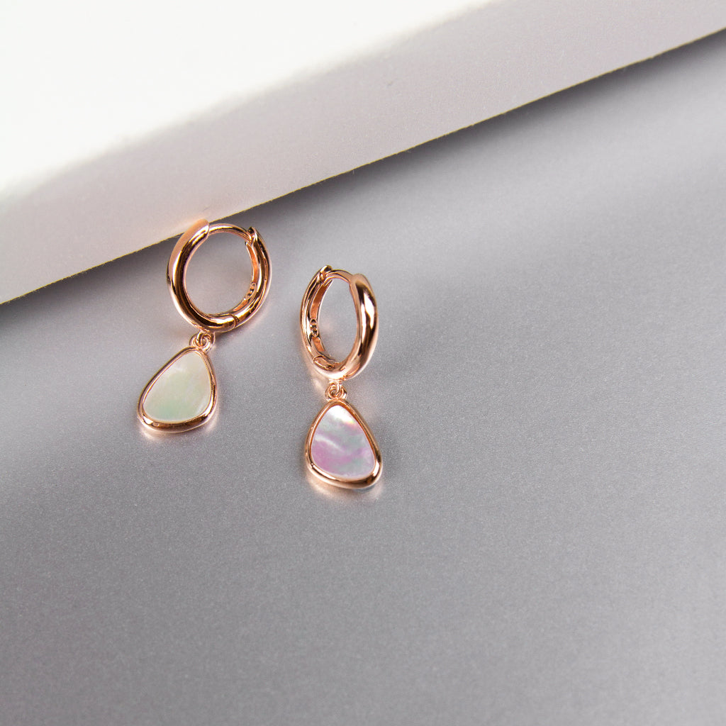Triangle Mother of Pearl Hoops