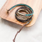 adjustable beaded bracelet with turquoise round beads