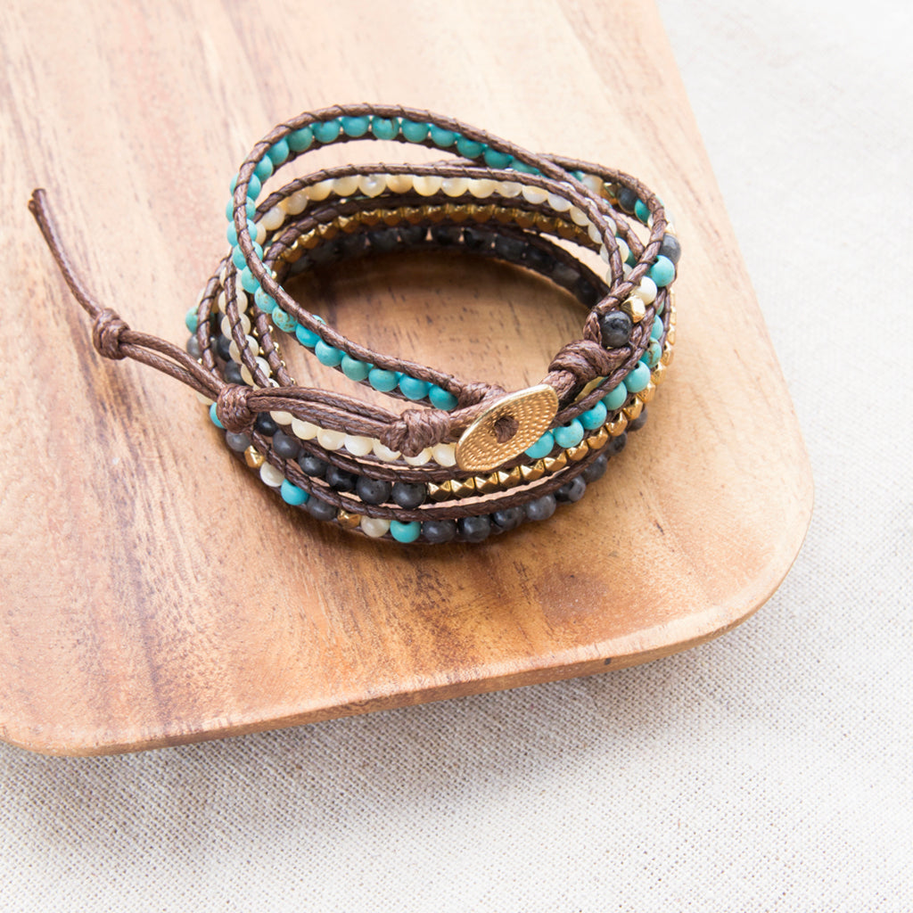 bohemian layered beaded bracelet