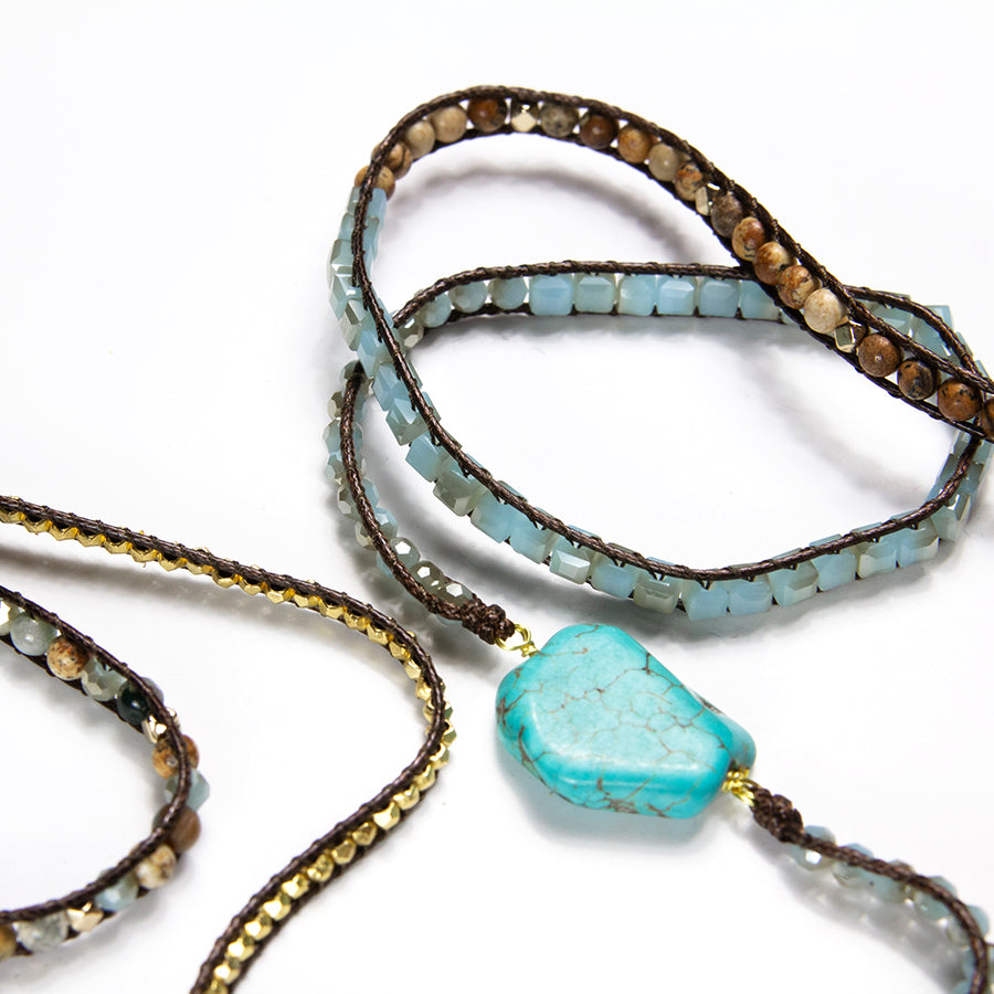 It's a Wrap Bracelet - Turquoise Stone