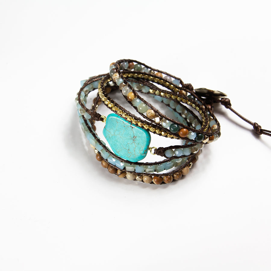 It's a Wrap Bracelet - Turquoise Stone